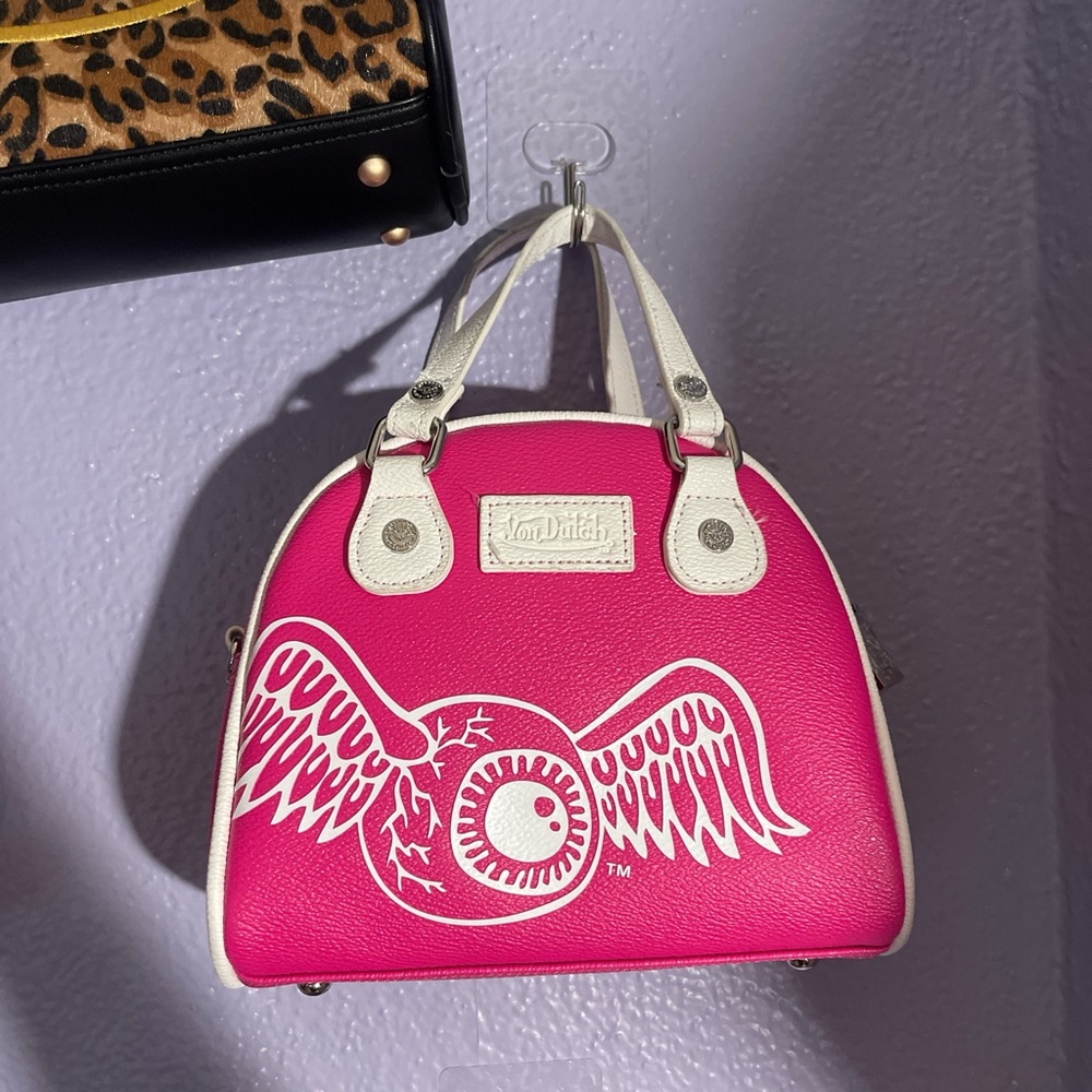 Von Dutch Pink and White Satchel